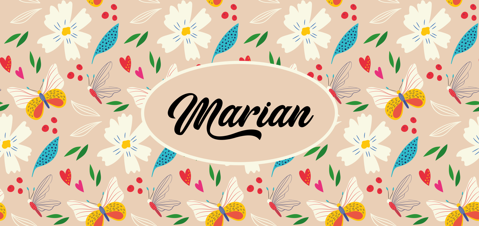 Covor vinil dormitor floral bej personalizat - TenStickers