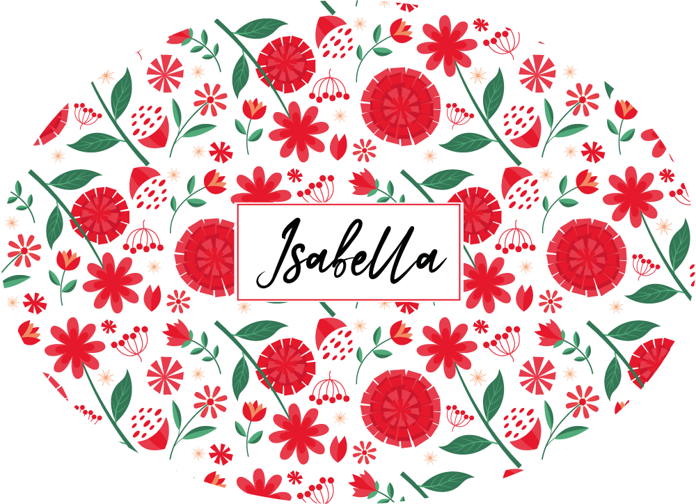 Covor vinil dormitor flori roșii personalizate - TenStickers