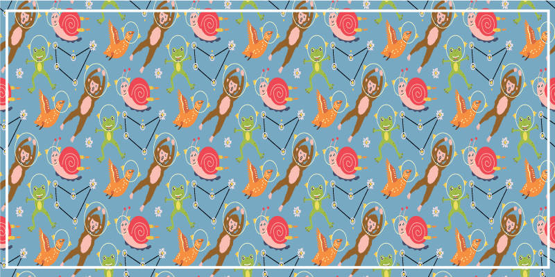 Alții covor de vinil creaturi spațiale colorate - TenStickers