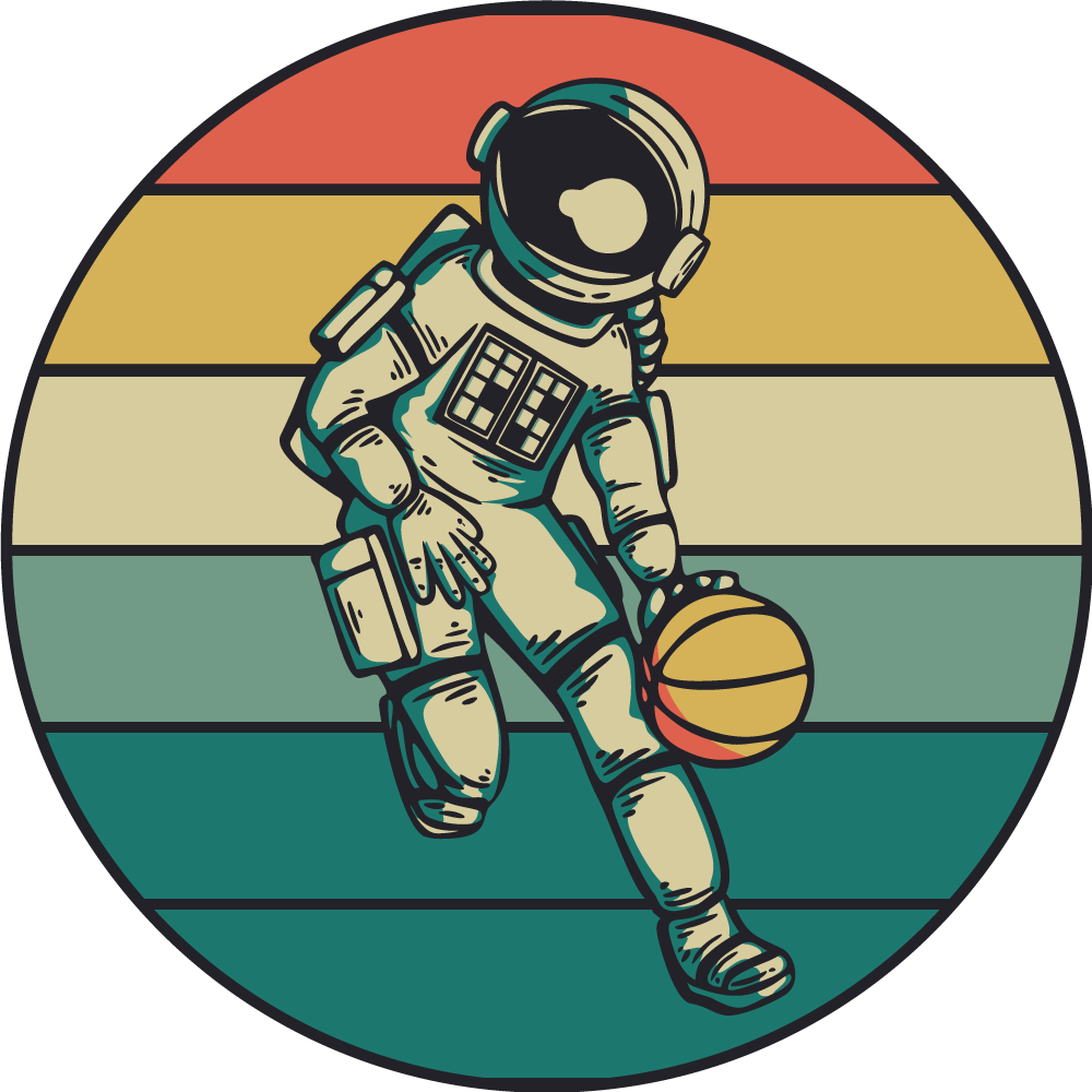 Covor de vinil jocuri joc de baschet astronaut - TenStickers