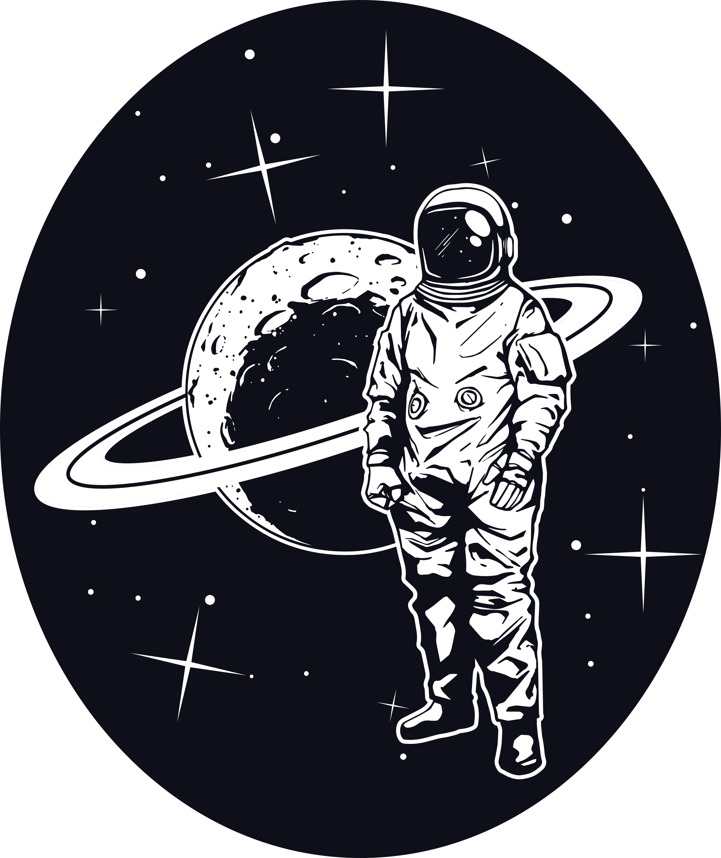 Covor de vinil stele cosmonaut în cosmos - TenStickers