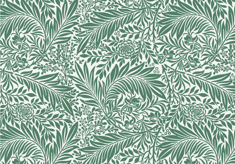 Covor vinil flori și plante model de frunziș verde - TenStickers