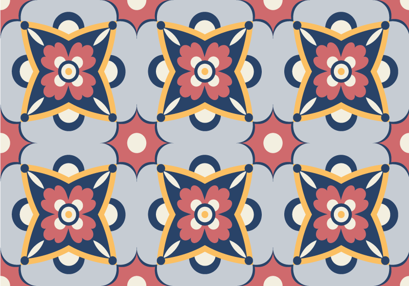 Covor de vinil mozaic compoziție botanică gri - TenStickers