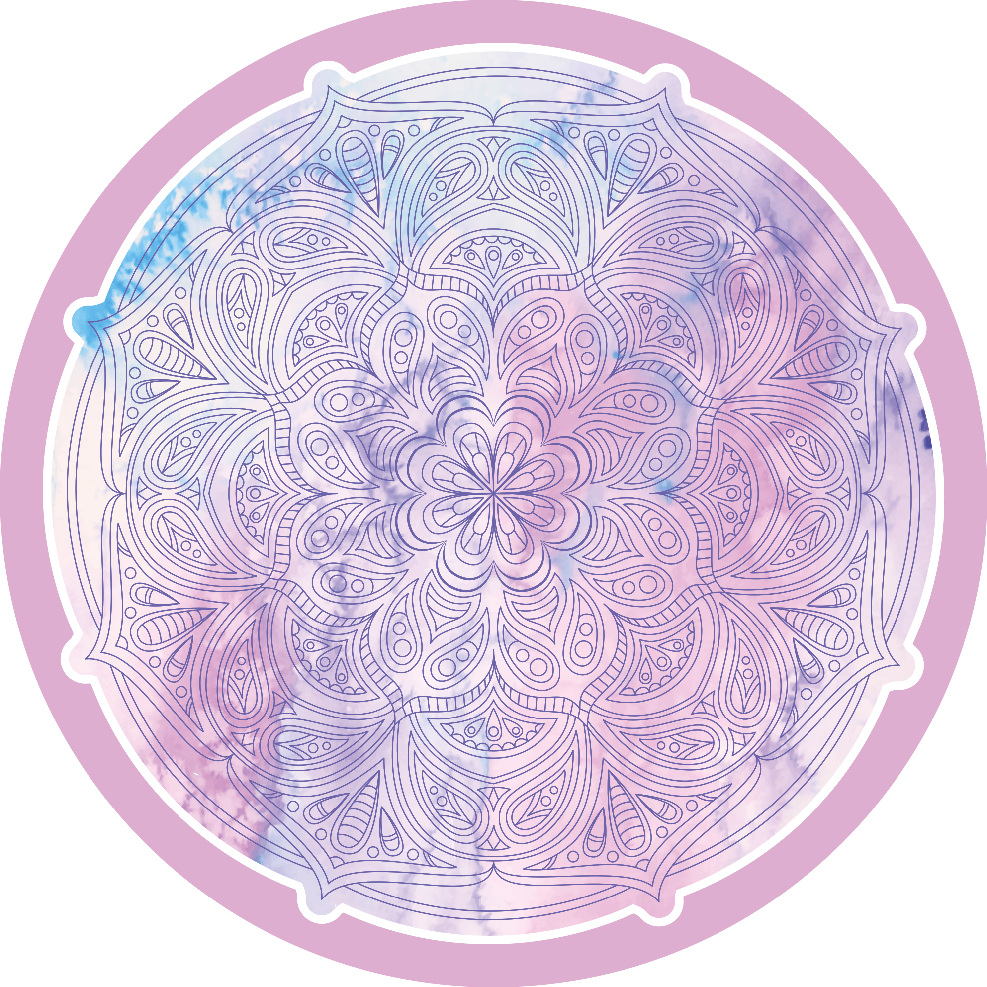 Covor vinil mandala floral roz pastel - TenStickers
