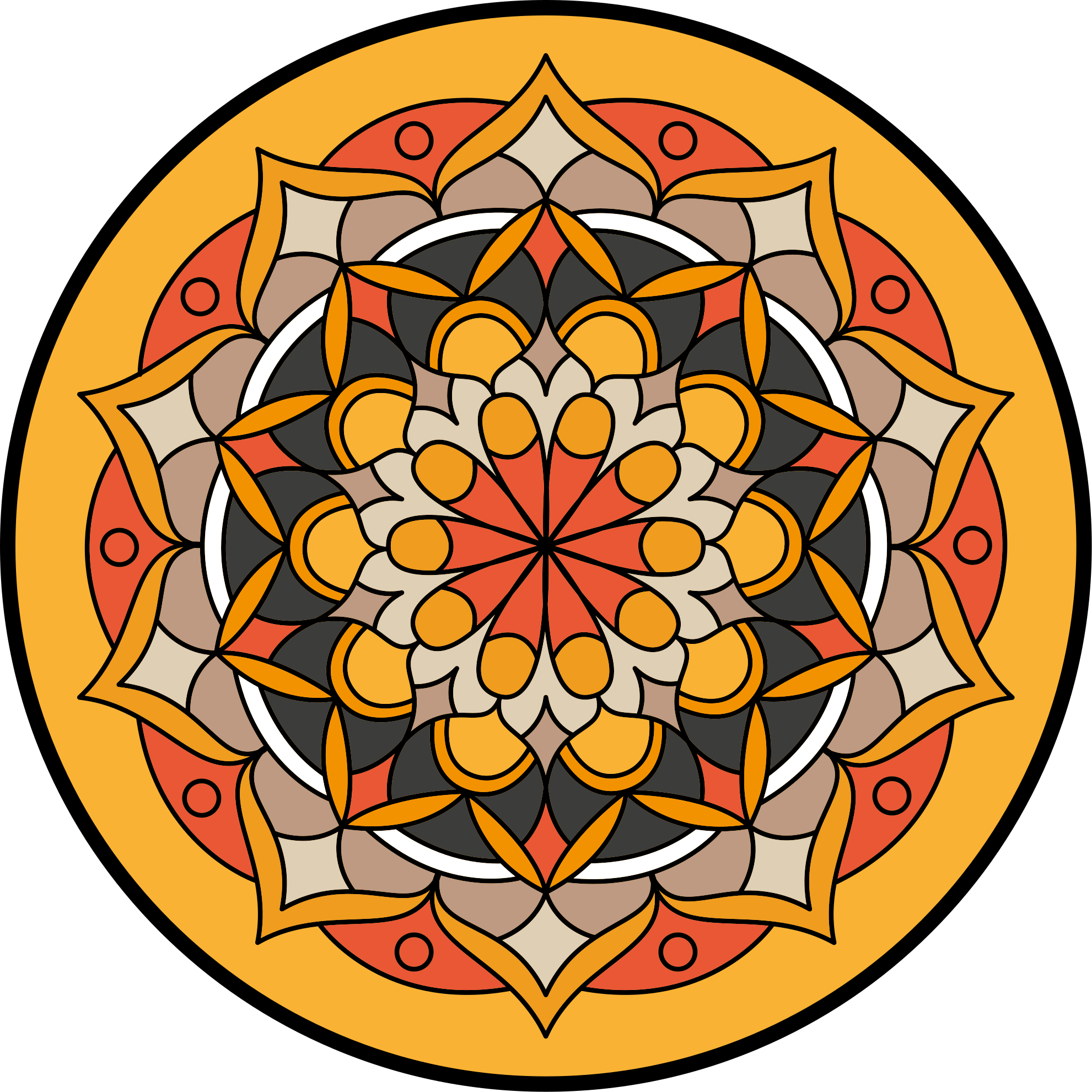 Covoruri vinil rotund element mandala vibrant - TenStickers