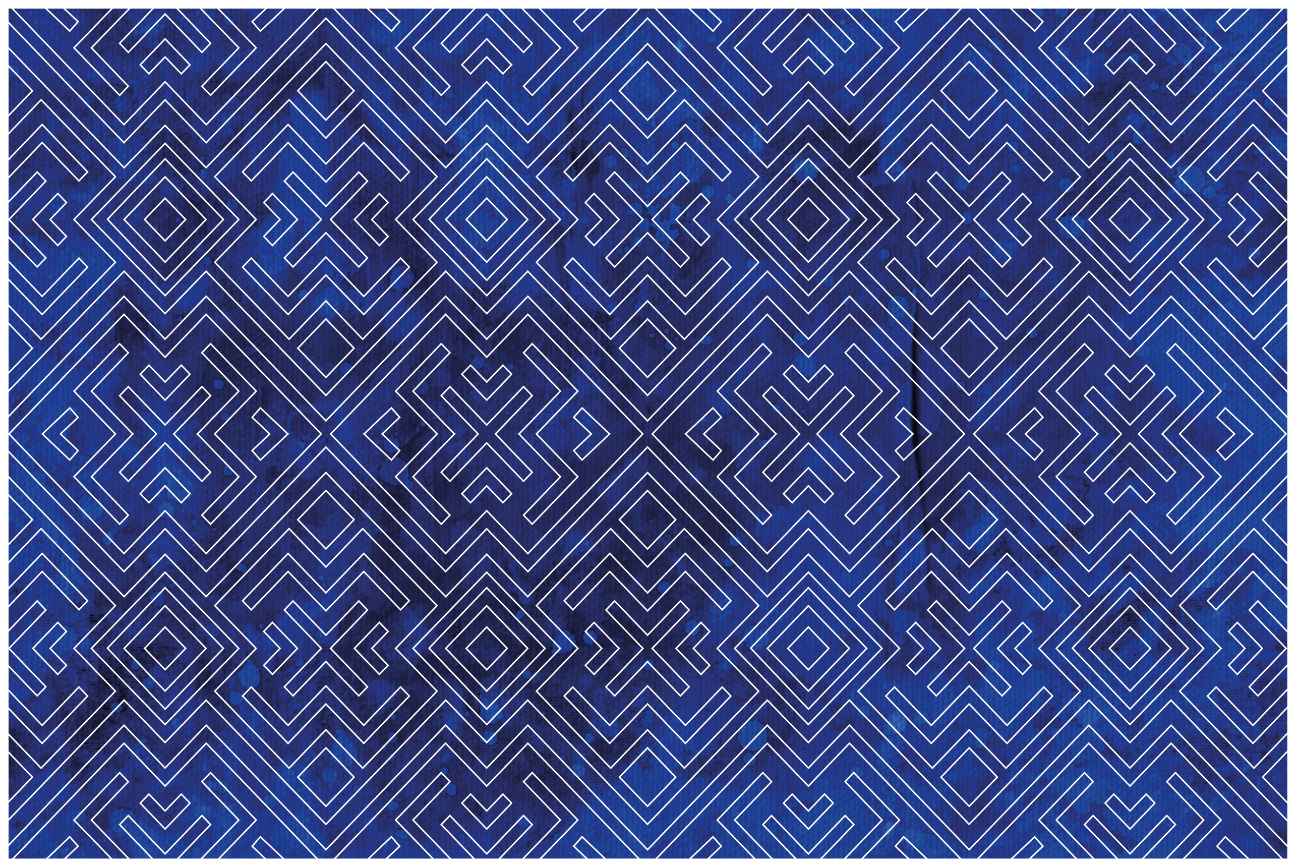 Covor de vinil geometric design tribal bleumarin - TenStickers