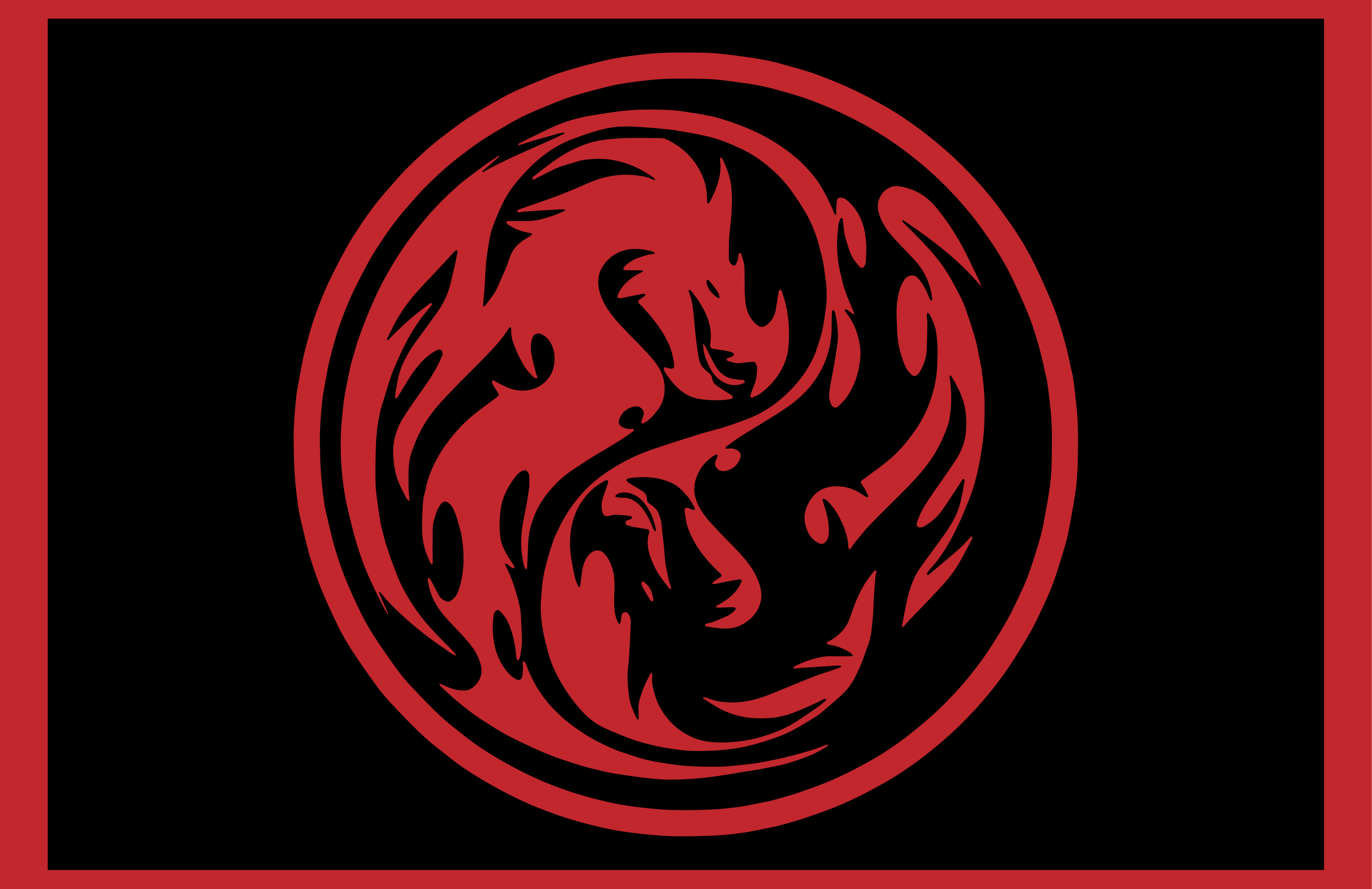Covor dreptunghiular dragon yin yang negru și roșu - TenStickers