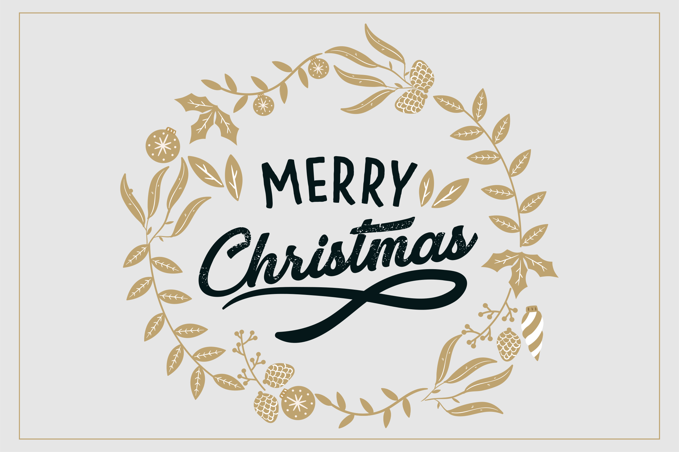 Covor vinil Crăciun salut auriu și vesel - TenStickers