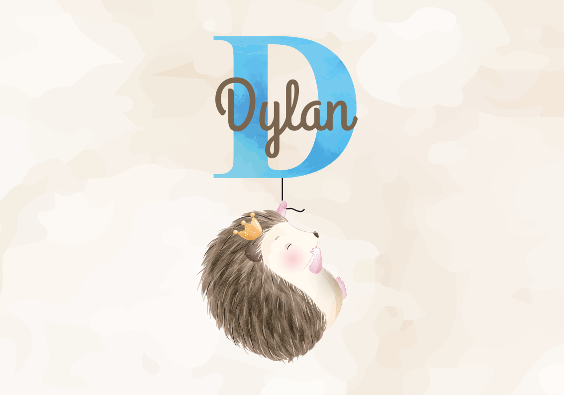 Covor de vinil cu nome inițială drăguță cu arici - TenStickers