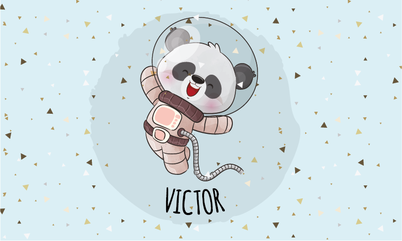 Covor de vinil cu nome astronaut panda drăguț - TenStickers