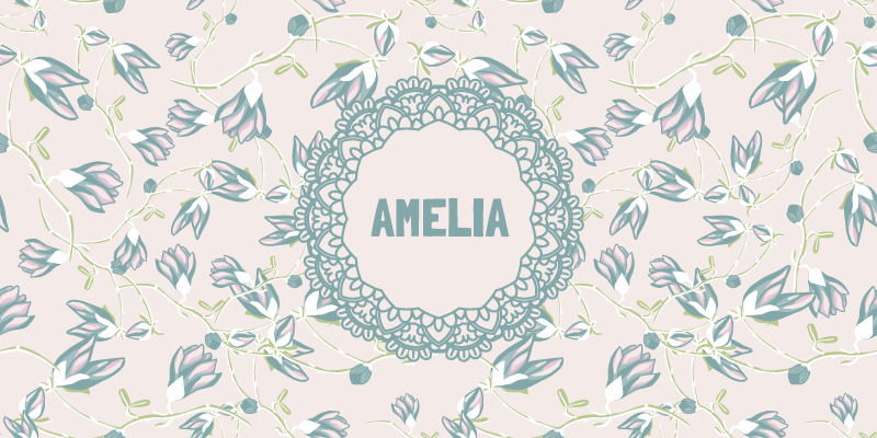 Covor vinil dormitor design floral cu nume - TenStickers