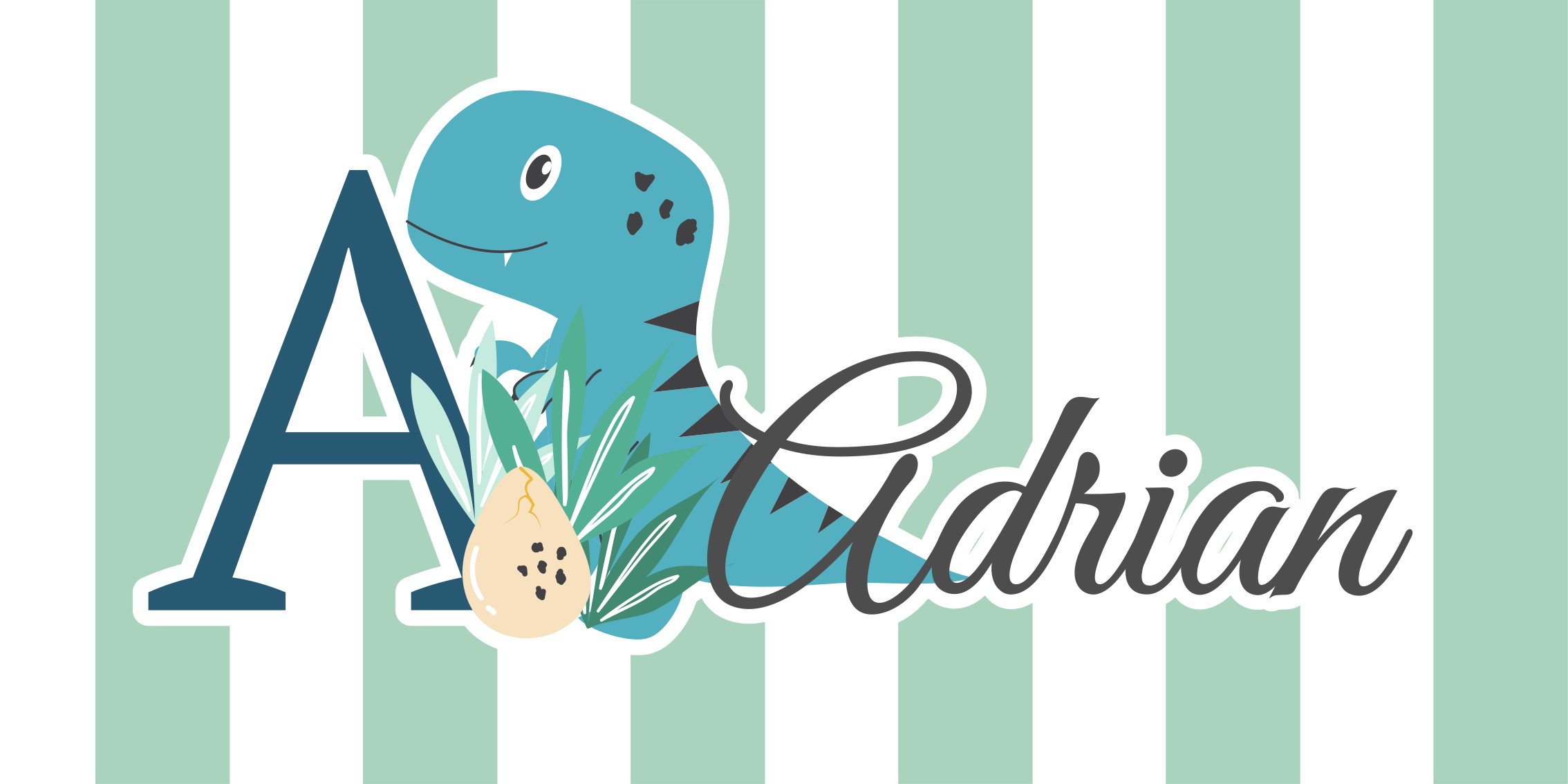 Covor de vinil pepiniere pui de rex cu inițială și nume - TenStickers