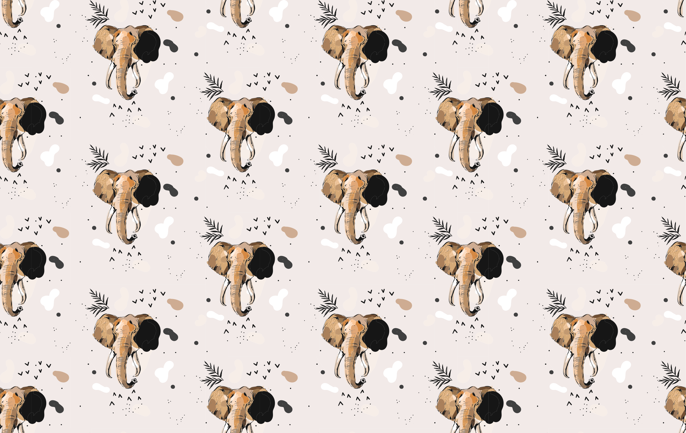 Covor vinil print animalier joc cu modelul elefanților - TenStickers
