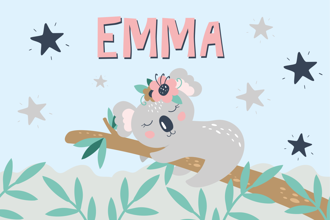 Covor de vinil cu nome noaptea koala - TenStickers