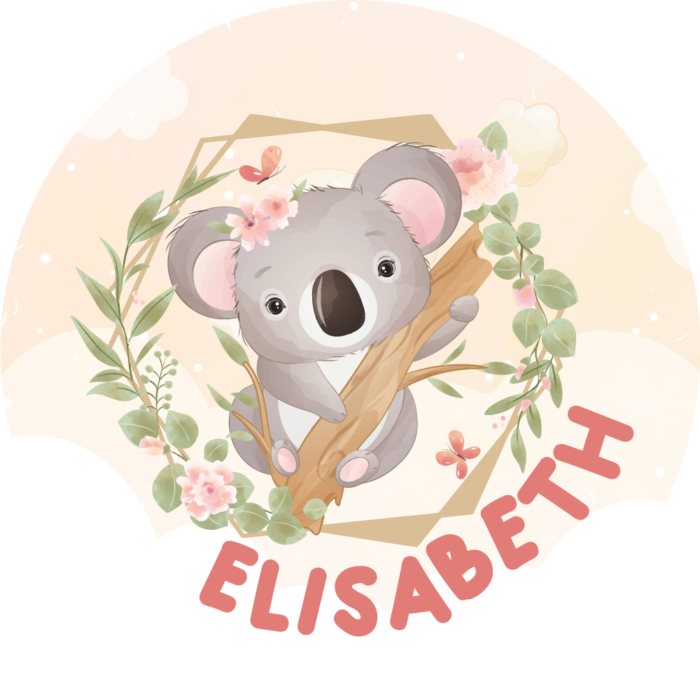 Covor de vinil cu nome artă adorabilă cu koala - TenStickers
