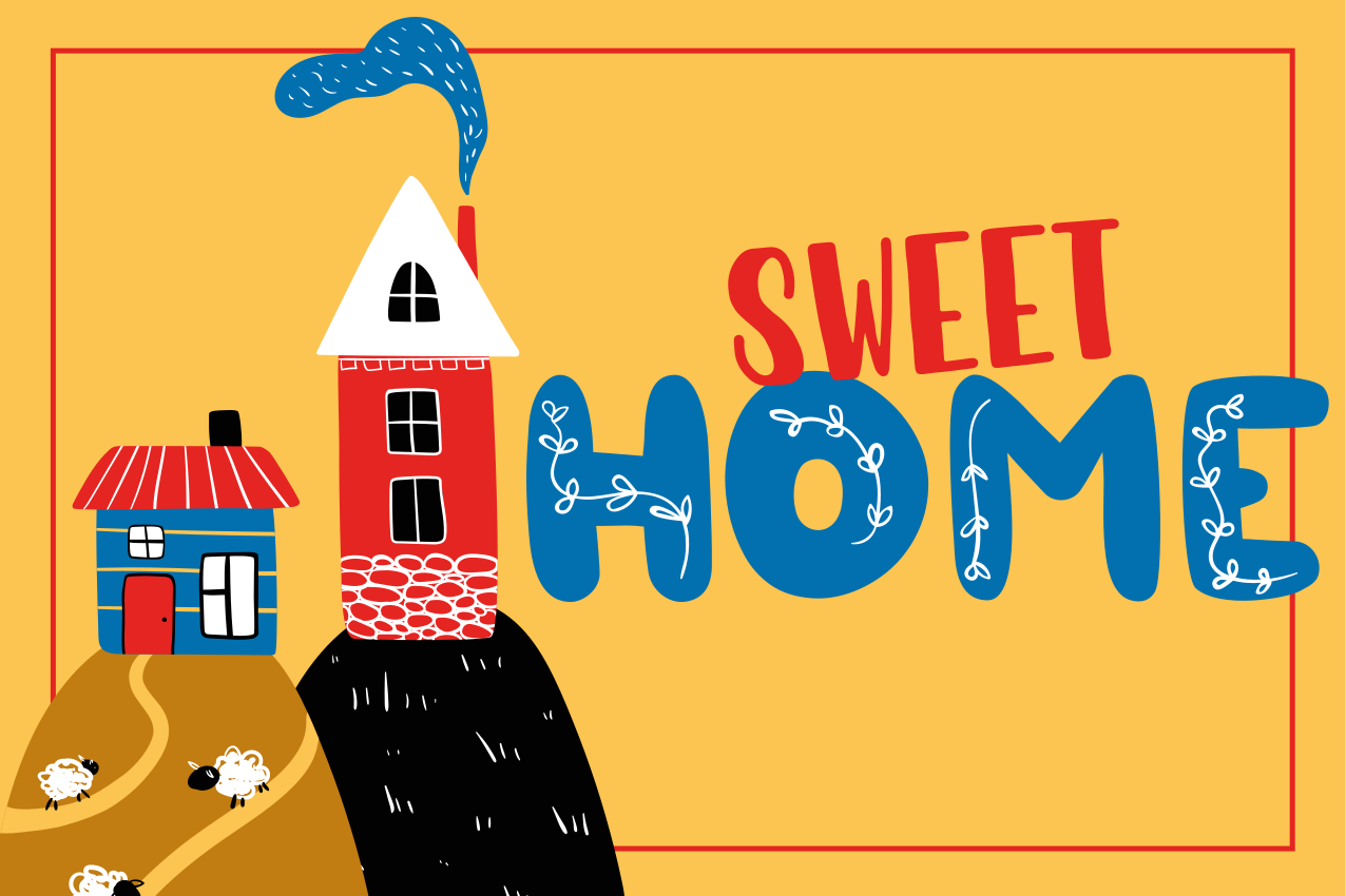 Covor vinil hol intrare dulce casă - TenStickers