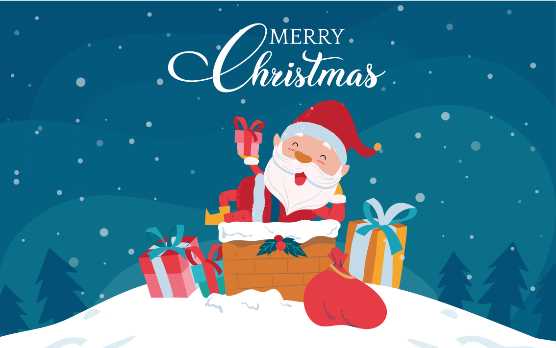 Covor vinil crăciun vibe-uri vesele de moș crăciun - TenStickers