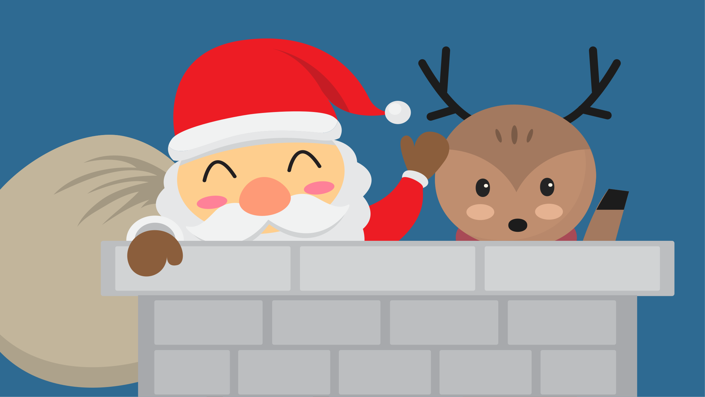 Covor vinil crăciun scenă veselă cu moș crăciun - TenStickers