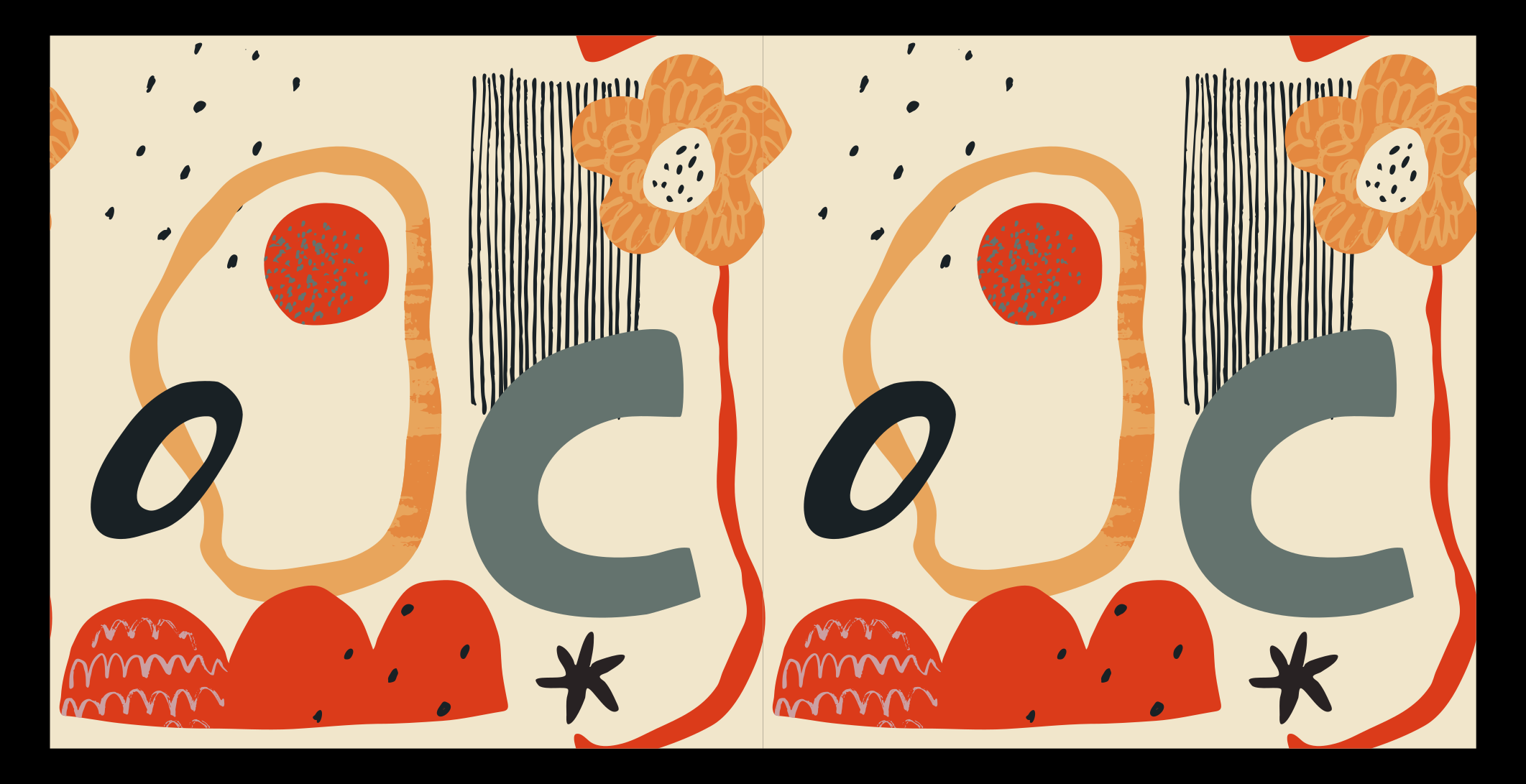 Covor vinil modern elemente florale îndrăznețe - TenStickers