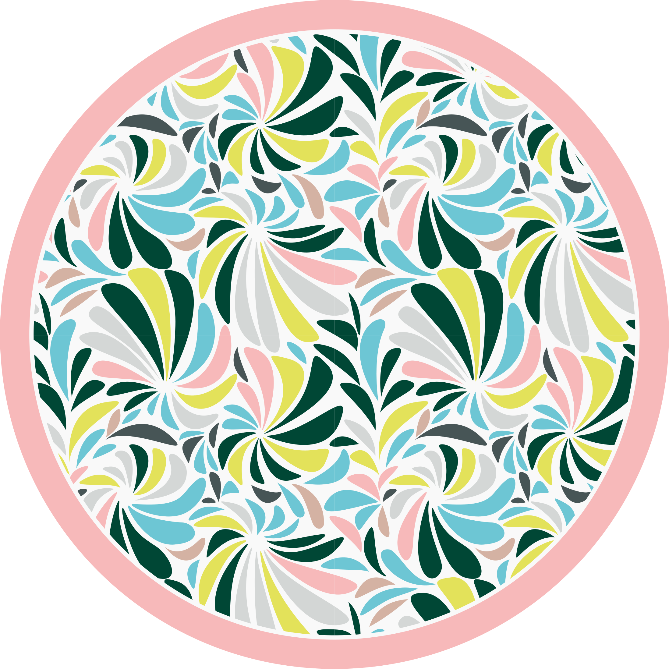 Covor de vinil pepiniere spirale florale colorate - TenStickers