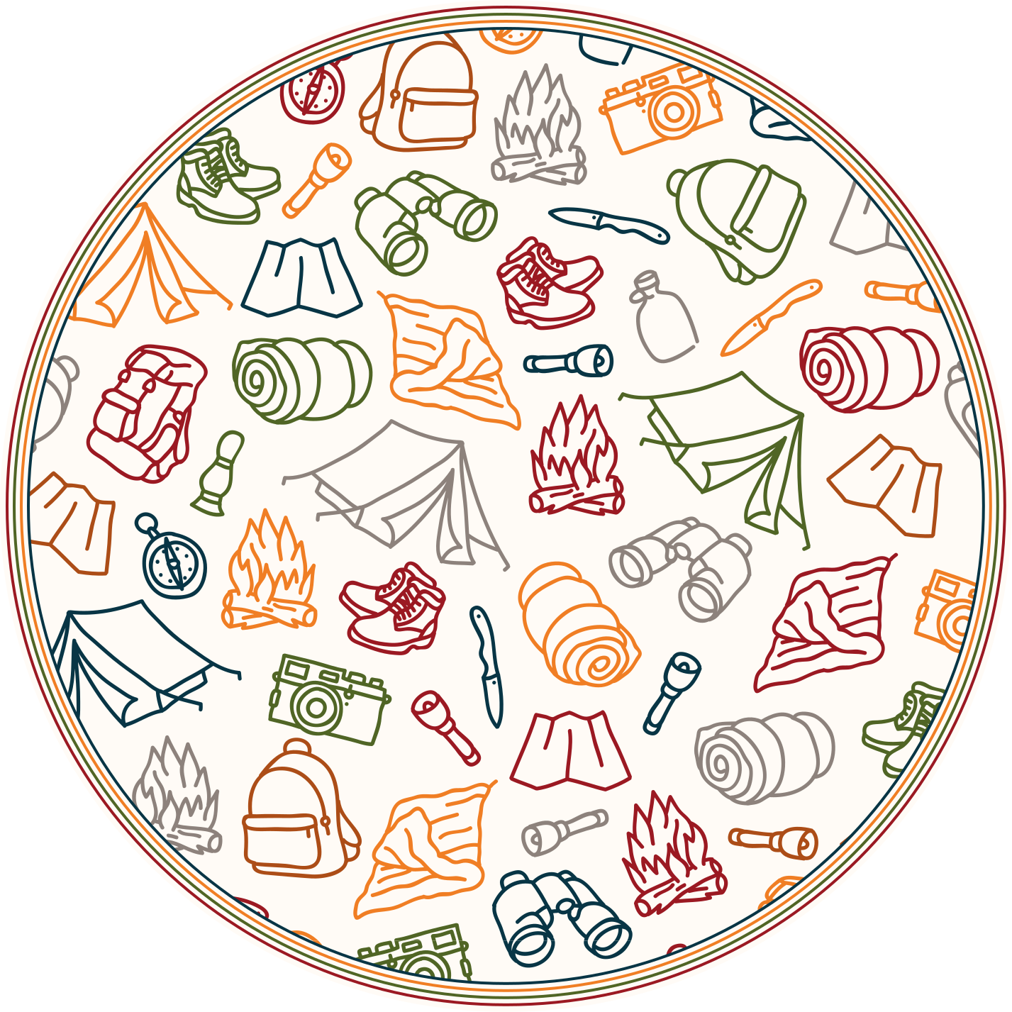 Alții covor de vinil pictograme unelte de aventură - TenStickers