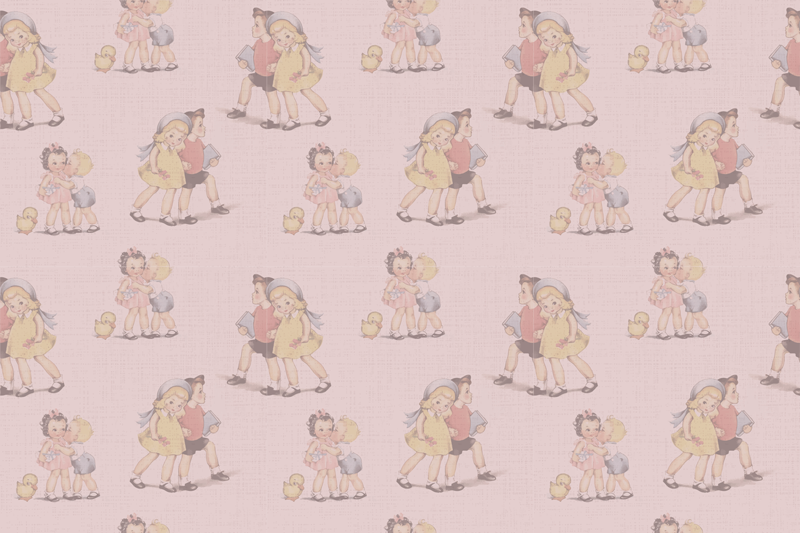 Covor de vinil pentru copii prieteni jucăuși retro - TenStickers