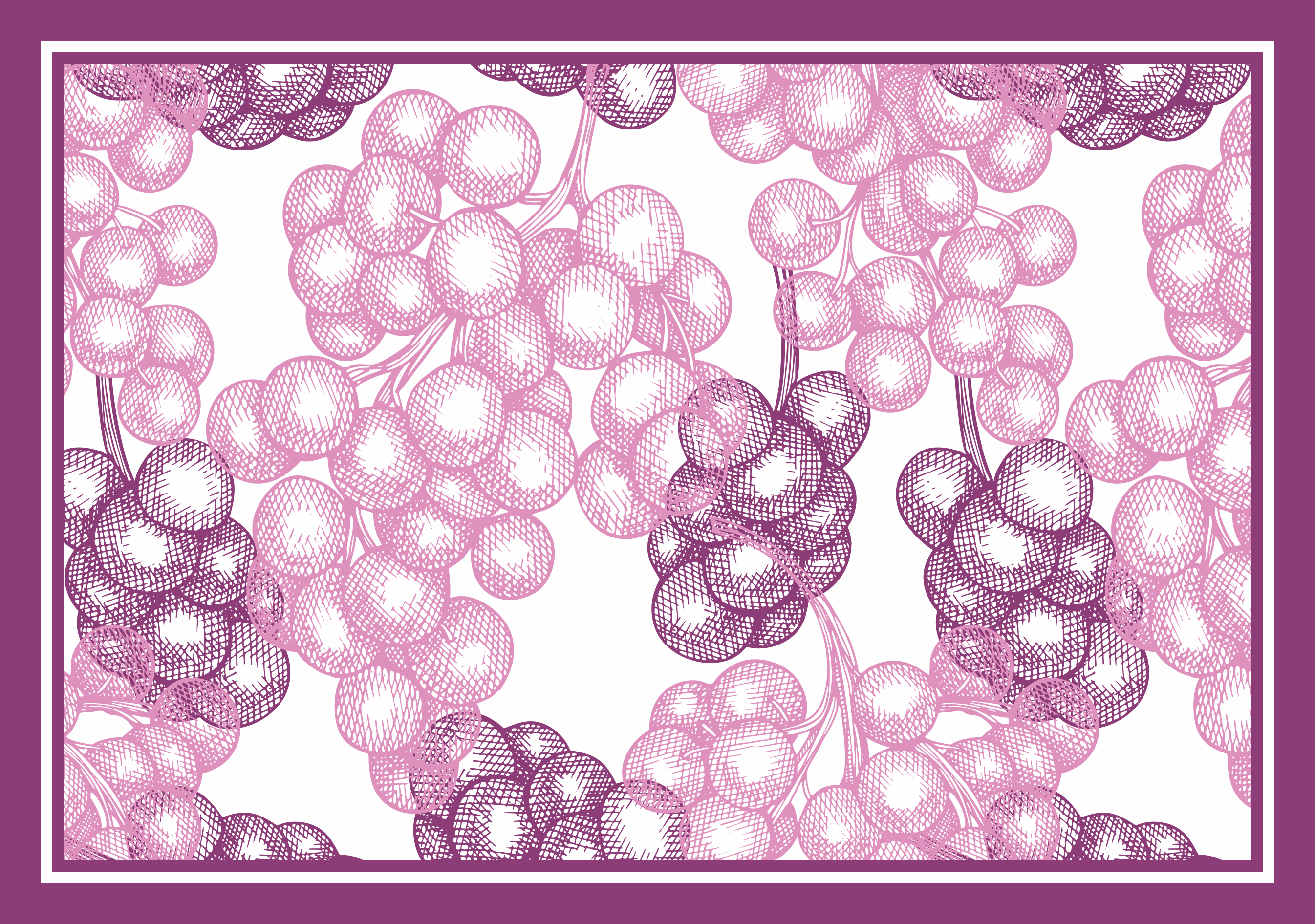 Gresie de struguri roz/violet desenate manual - TenStickers