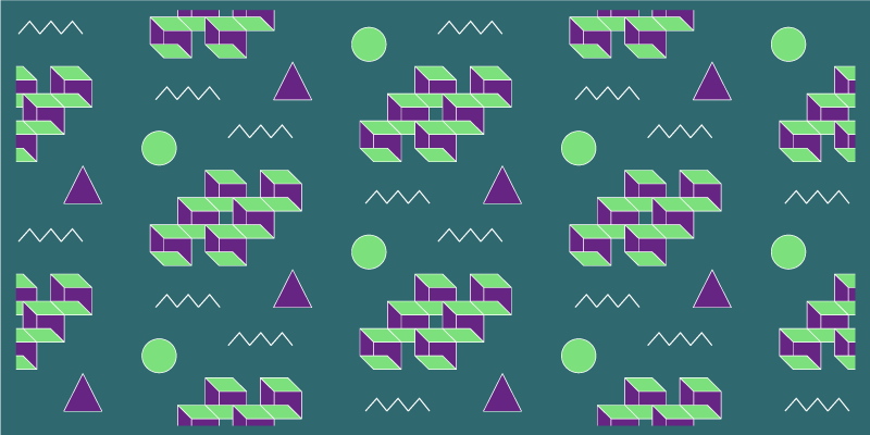 Covor de vinil epocă forme de blocuri colorate - TenStickers