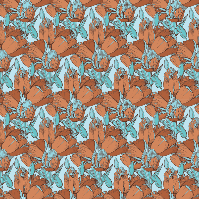 Alții covor de vinil schemă florală de flori - TenStickers