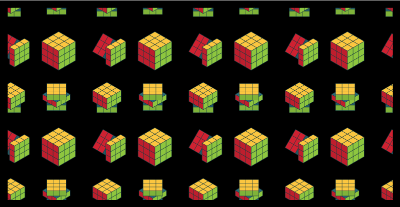 Covor de vinil jocuri modelul cubului rubik - TenStickers