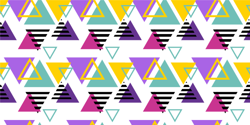 Covor de vinil geometric aranjament triunghi colorat - TenStickers