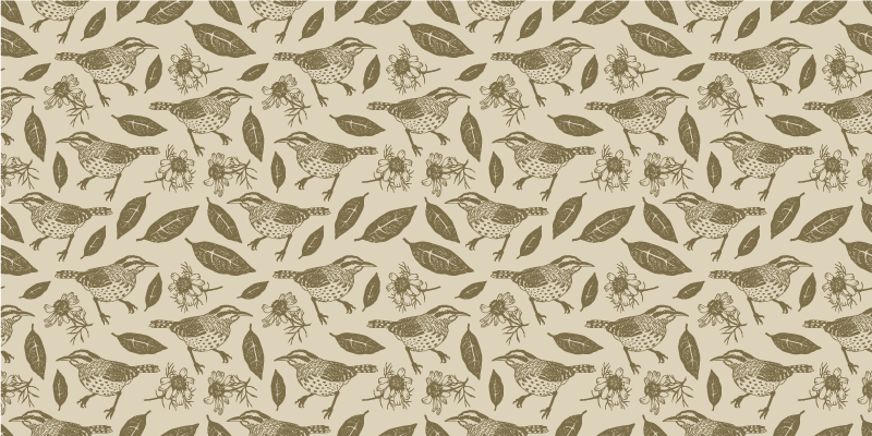 Covor vinil cu aspect de natura motiv fermecător de pasăre - TenStickers