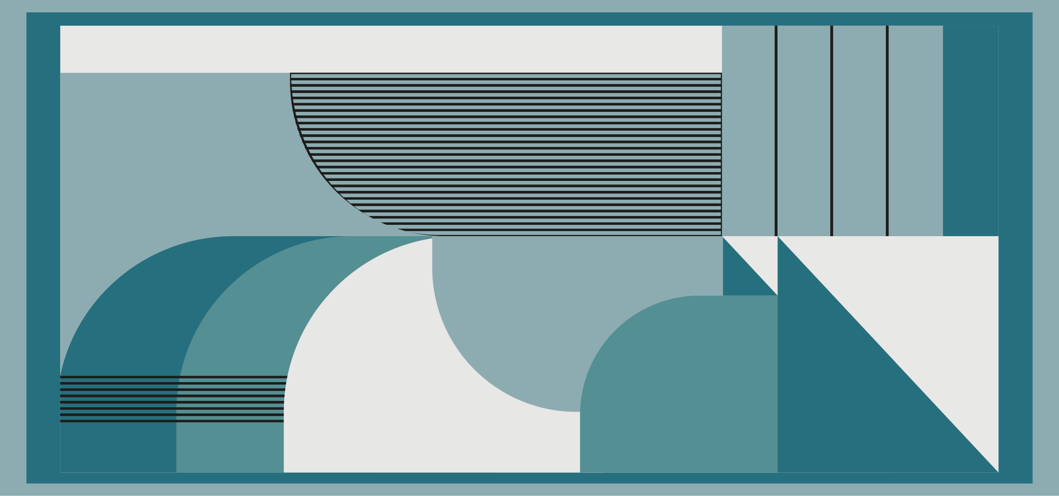 Covor vinil modern forme geometrice abstracte albastre - TenStickers