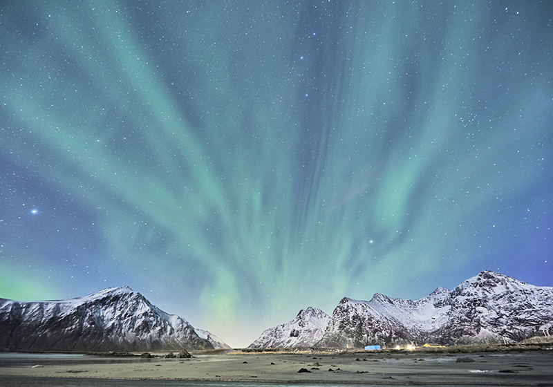 Covor vinil cu aspect de natura frumusețea aurorelor boreale - TenStickers