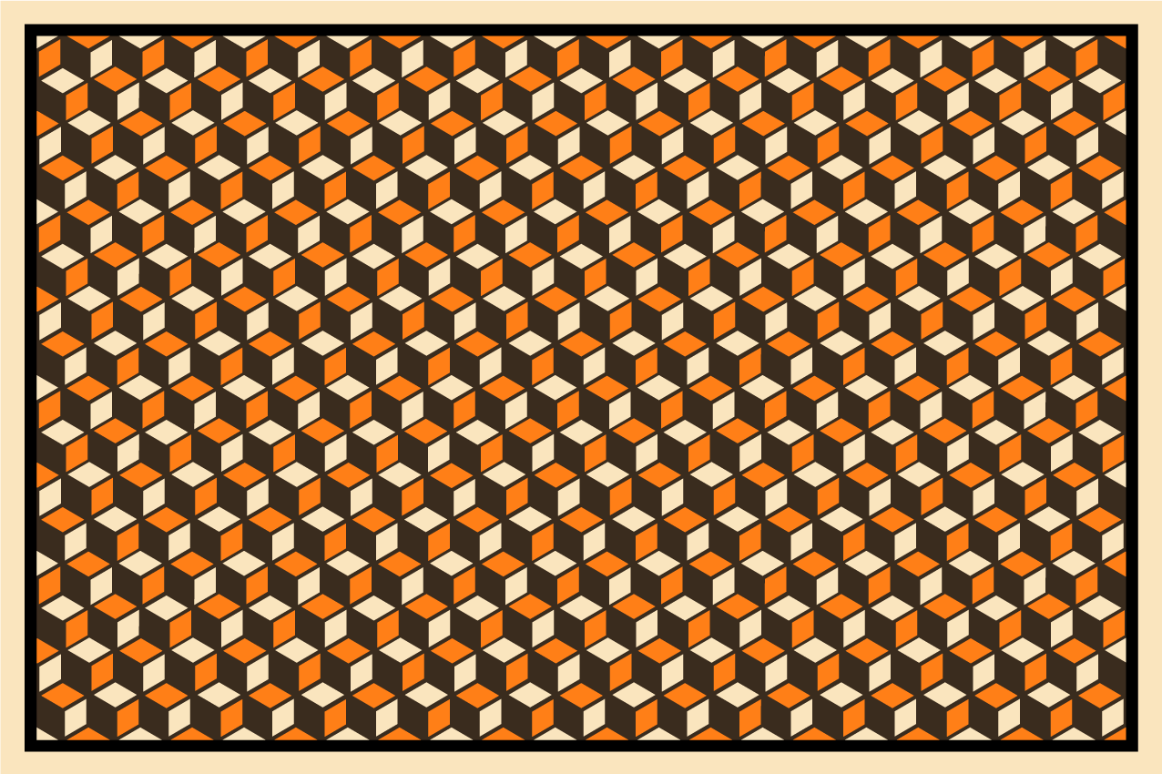 Covor de vinil geometric forme hexagonale vibrante - TenStickers