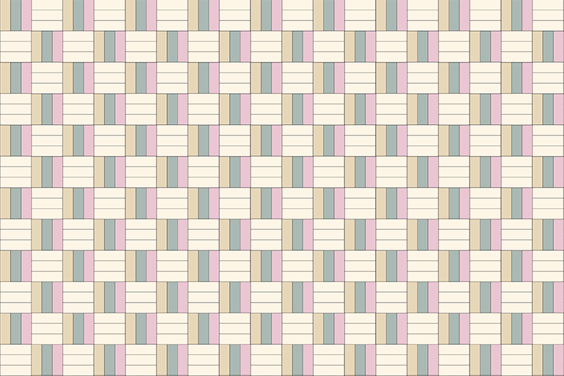 Covor de vinil geometric blocuri de culoare țesute - TenStickers