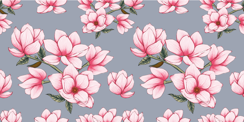 Copac frumos magnolie covor floral - TenStickers