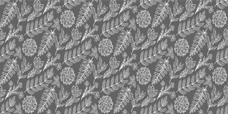 Covor vinil flori și plante model de frunziș floral - TenStickers