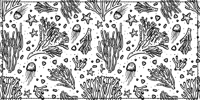 Covor vinil animal motiv oceanic monocrom - TenStickers