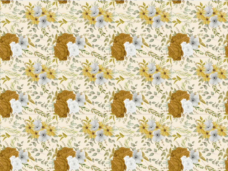 Covor vinil flori și plante design frunzos botanic - TenStickers