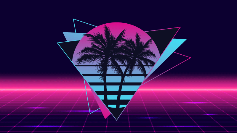 Covor de vinil epocă palme retro neon - TenStickers