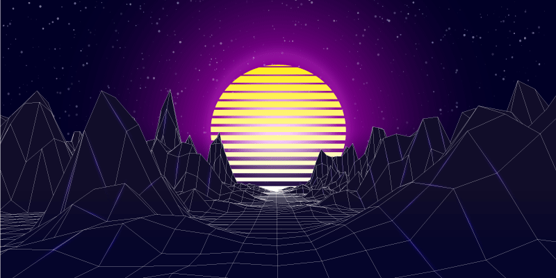 Covor vinil modern peisaj retro futurist - TenStickers