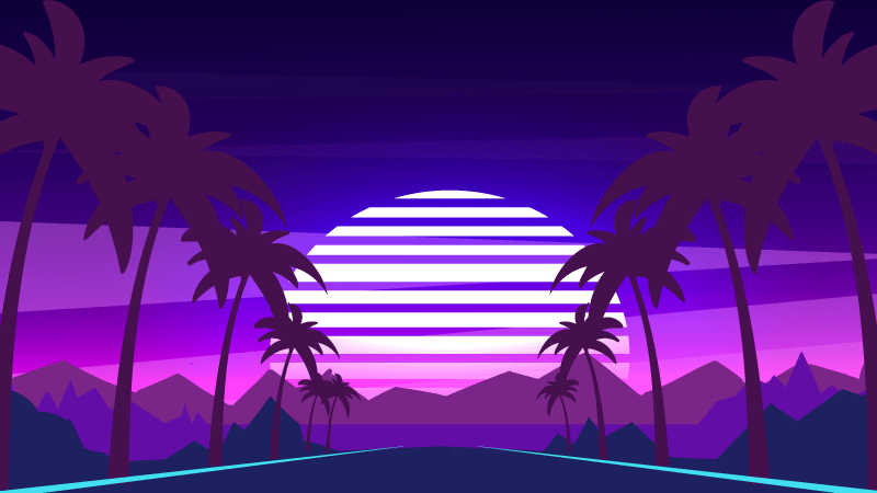 Covor vinil modern estetică retro apus de soare - TenStickers