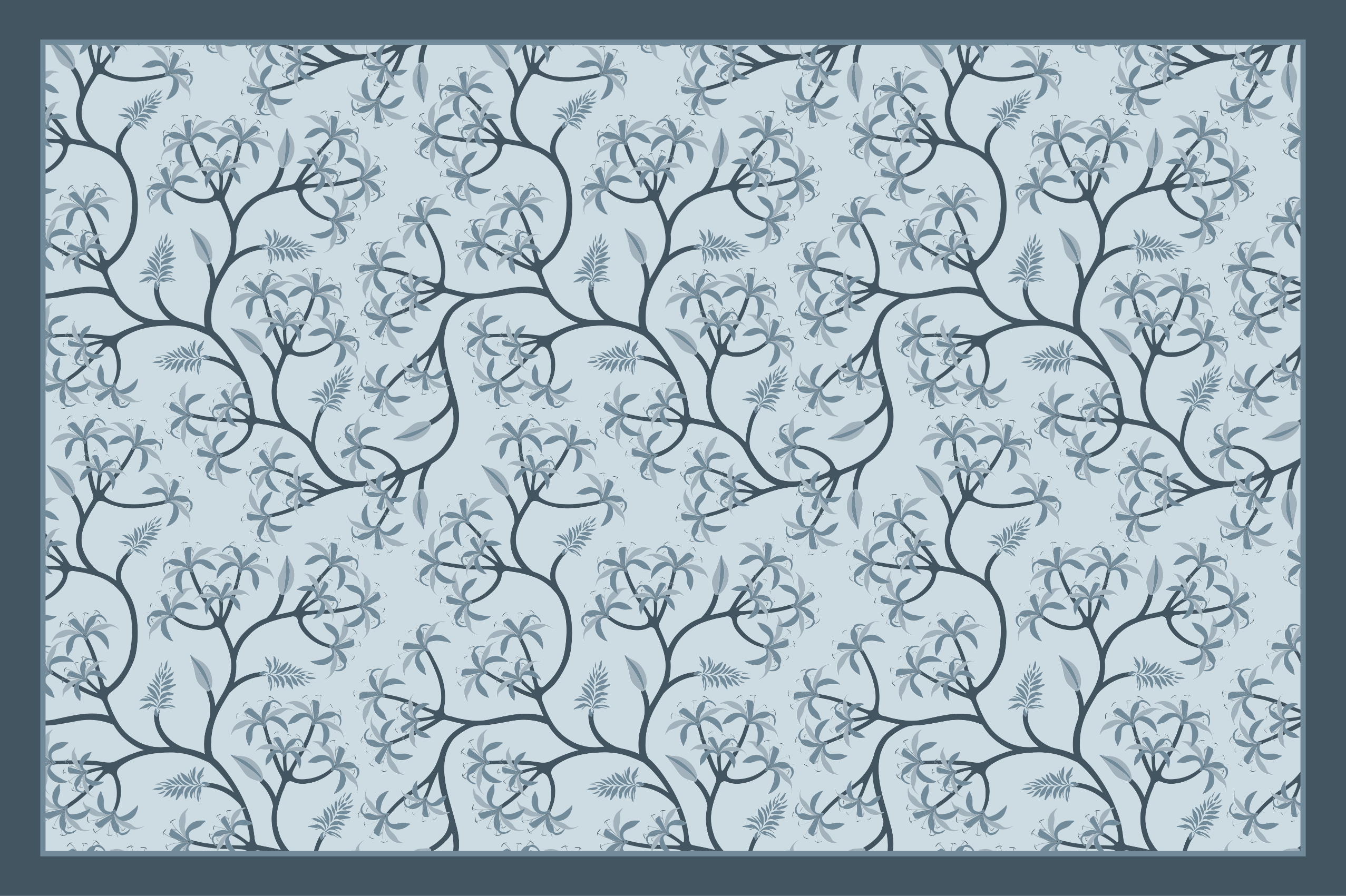 Covor vinil flori și plante model de siluetă botanică - TenStickers