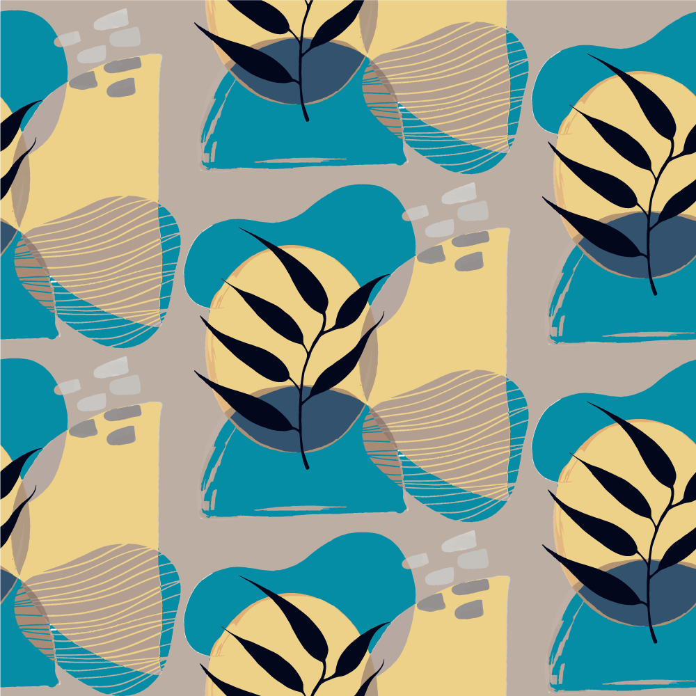 Covor vinil flori și plante model botanic abstract - TenStickers