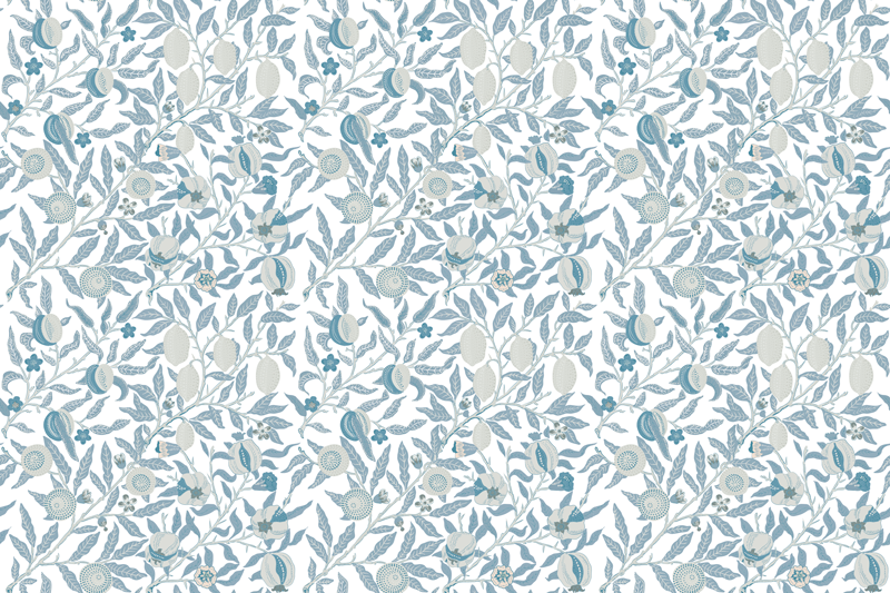 Flori albastre covor floral stil victorian - TenStickers