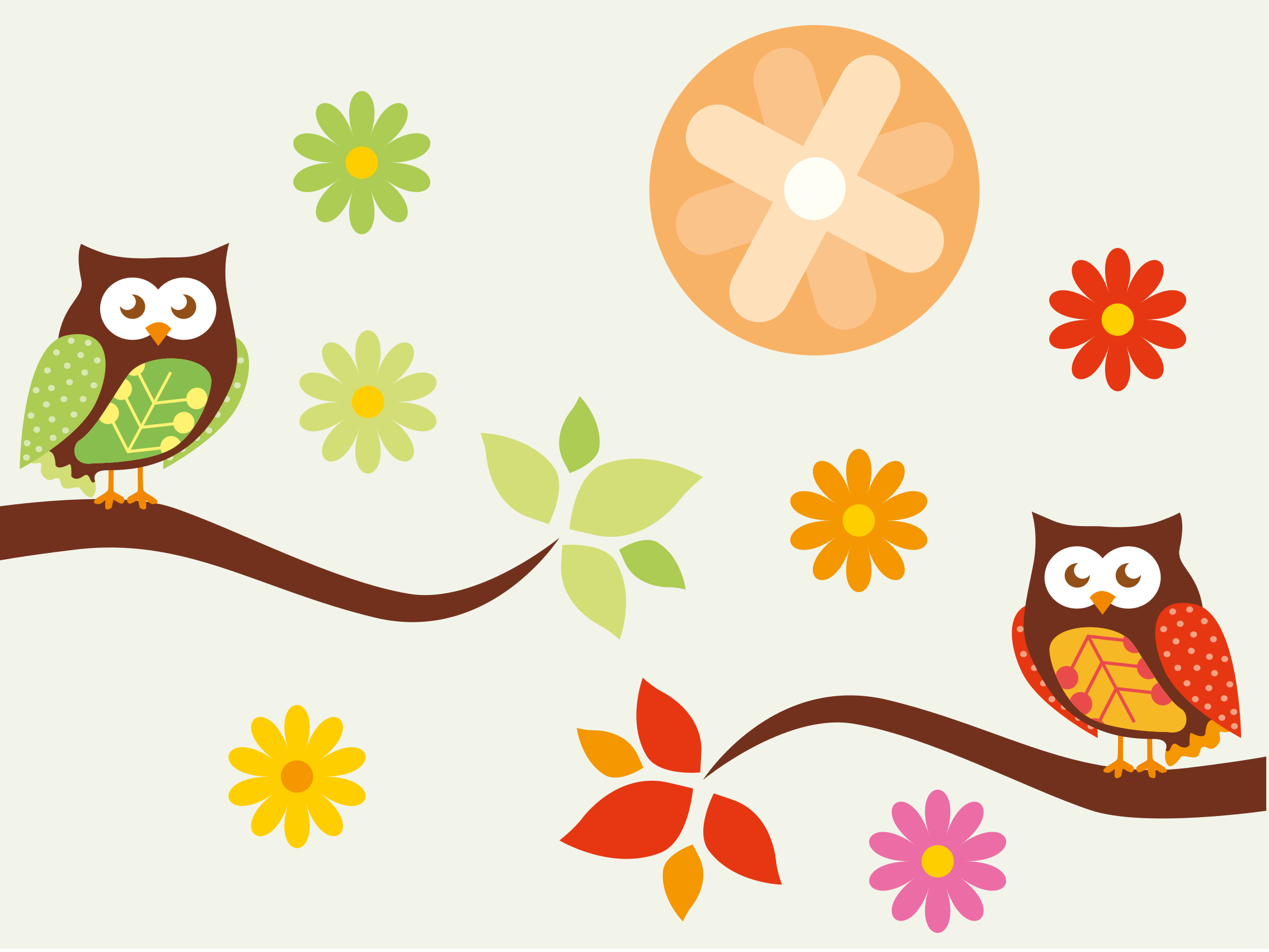 Alții covor de vinil bufnițe colorate de pepinieră - TenStickers