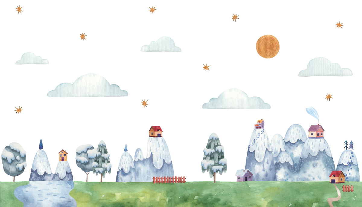 Covor de vinil pentru copii peisaj fermecat - TenStickers