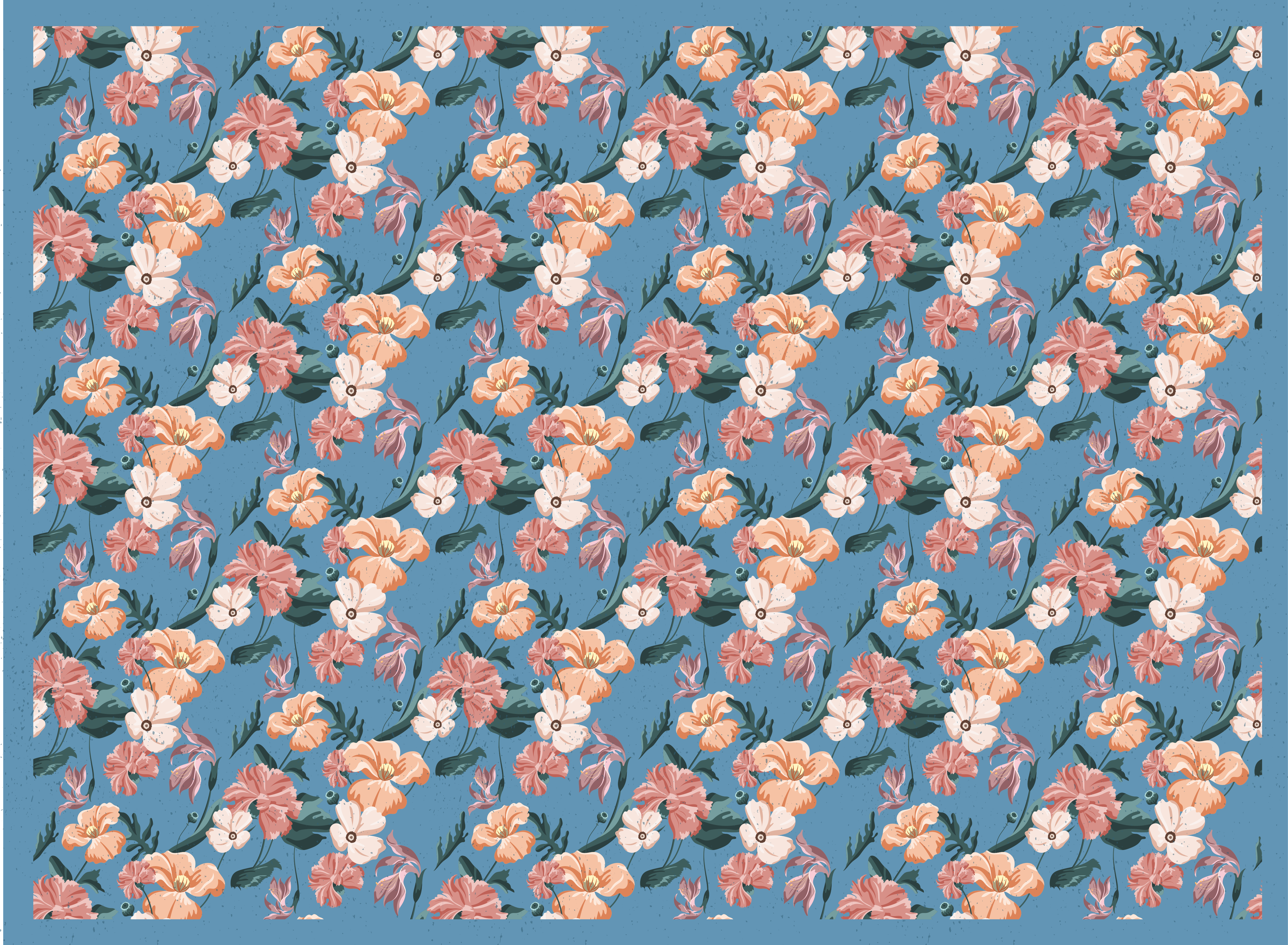 Covor vinil flori și plante model de înflorire florală - TenStickers