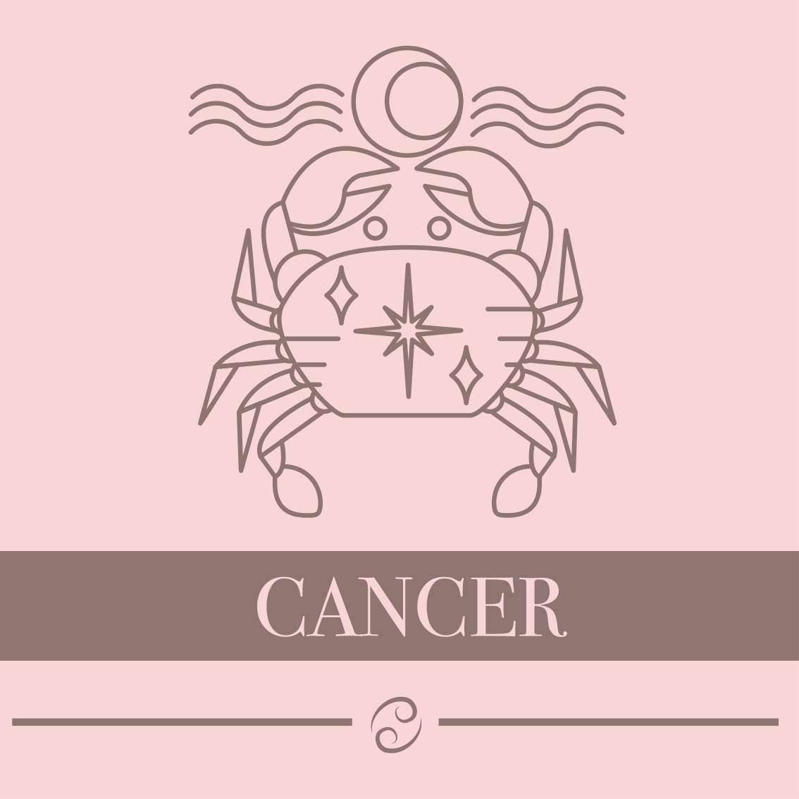 Covoare de vinil cu fraze emblema zodiacalului cancerului - TenStickers